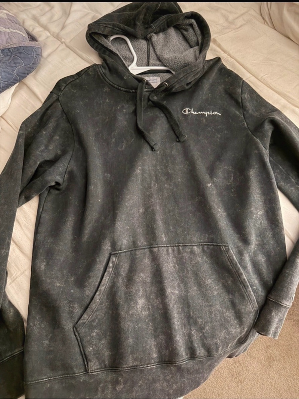 Champion Men's Washed Dark Gray Pullover Hoodie